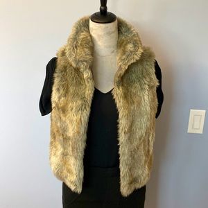 ELLE Brown/Tan Faux Fur Vest
